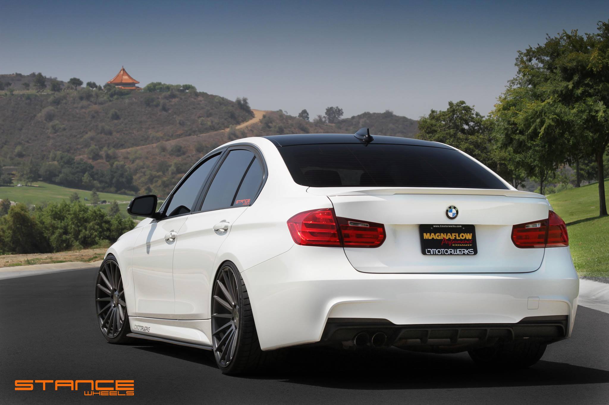 Stance Wheels SC-7 Slate Grey on White BMW F30